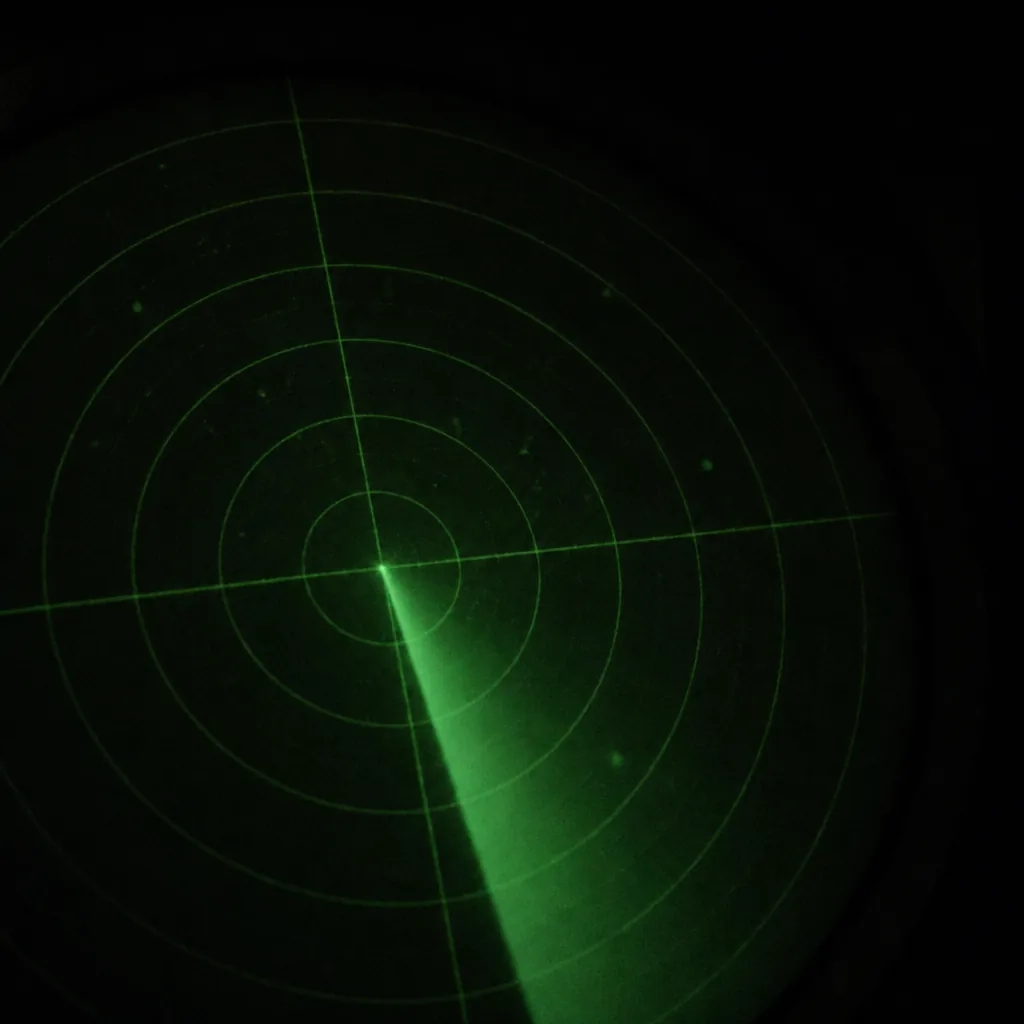 Grilla de radar verde sobre fondo negro / Green radar grid on black background